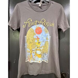 Fleet Foxes Graphic T Shirt Womens Small Gray Bella Canvas Band Tee